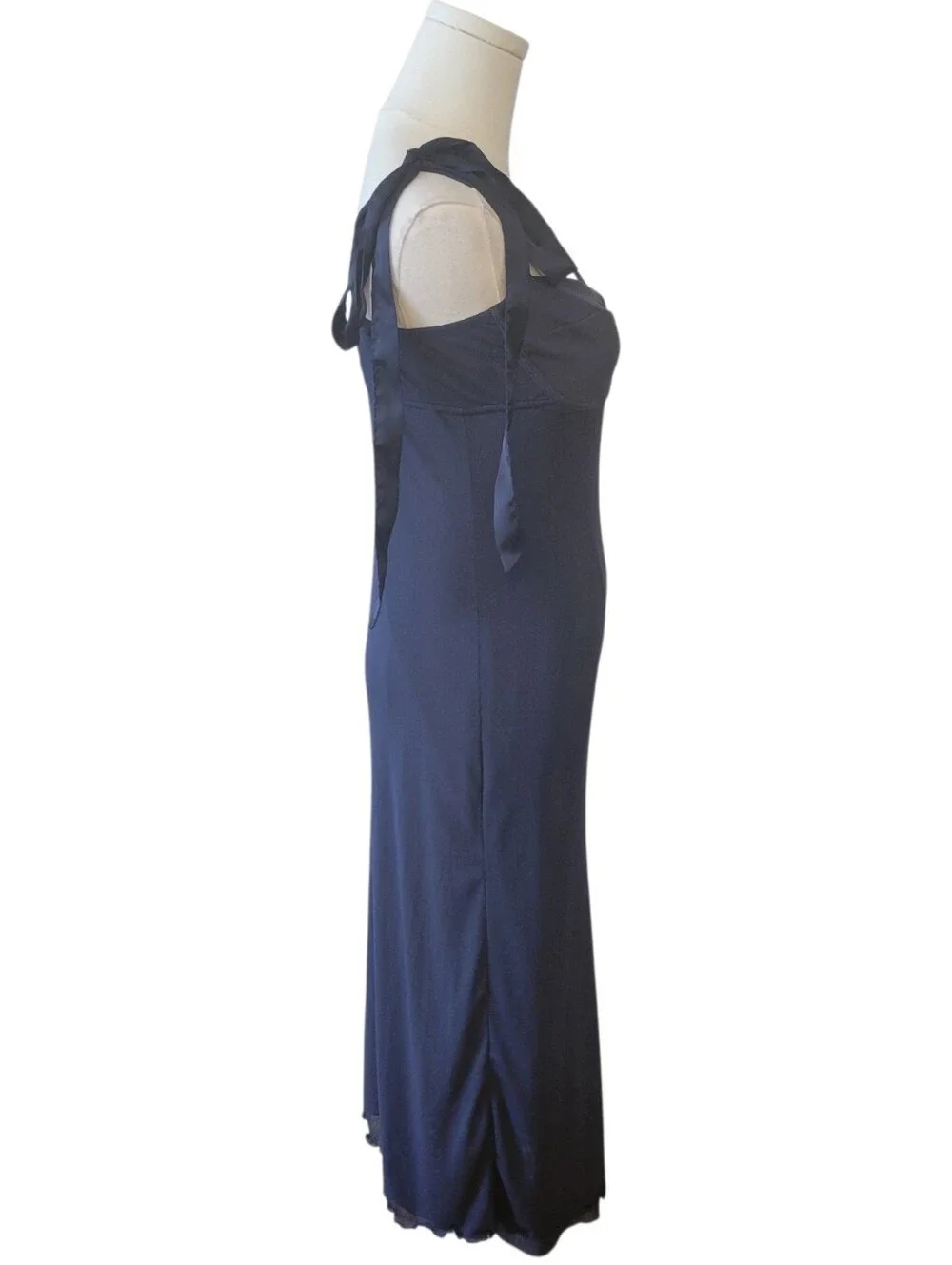 Free People Blue Corset Mesh Midi Length Dress Size Medium